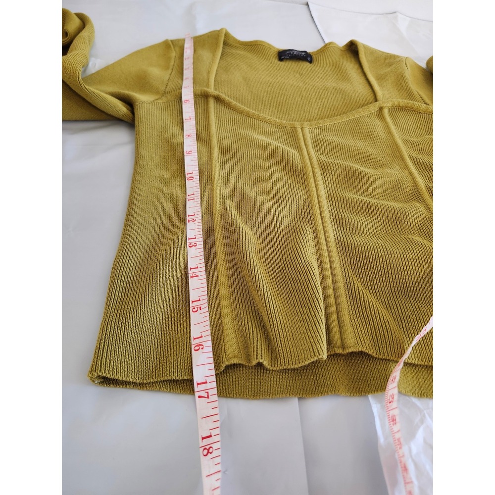 Milk & Honey Olive Green Corset Knit Top Women's L Long Sleeve Y2K - Picture 8 of 8